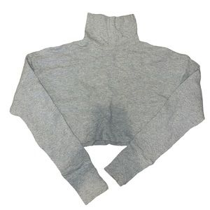 Waffle knit turtle neck crop top